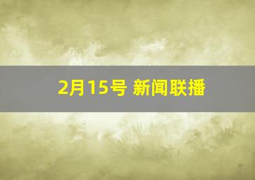 2月15号 新闻联播